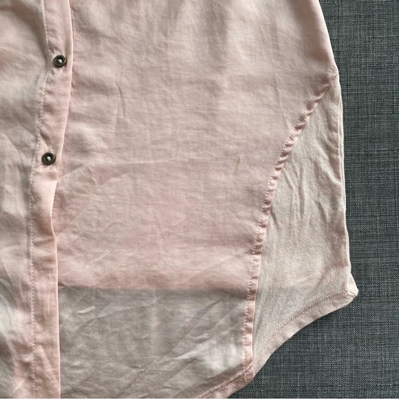 Anthropologie Pink Tie-Front Blouse - Picture 7 of 10